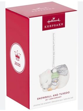 Hallmark Keepsake Snowball and Tuxedo 25th Anniversary 2025 Keepsake